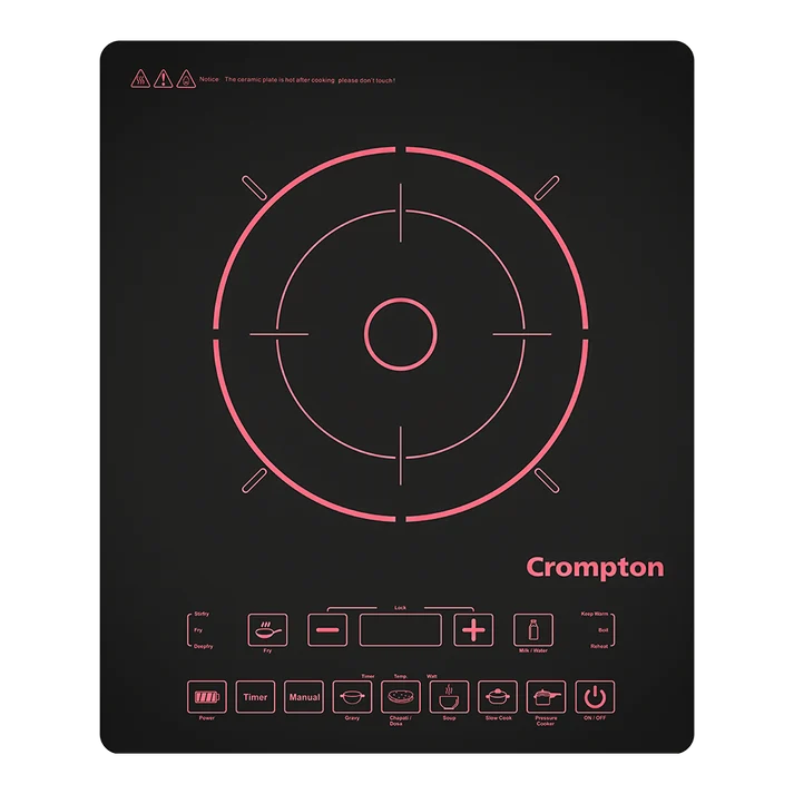 Crompton Instaserve 2000 W Induction Cooktop | 8 One touch Cook Menus