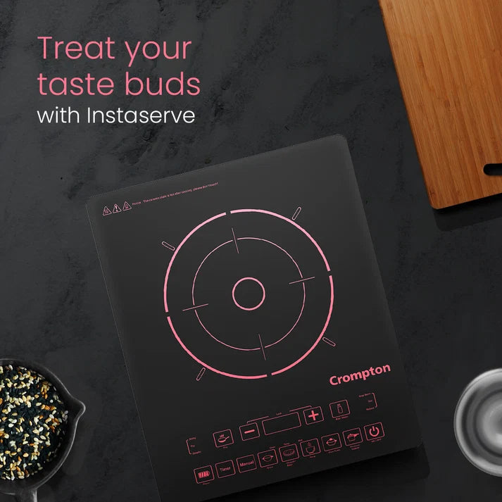 Crompton Instaserve 2000 W Induction Cooktop | 8 One touch Cook Menus