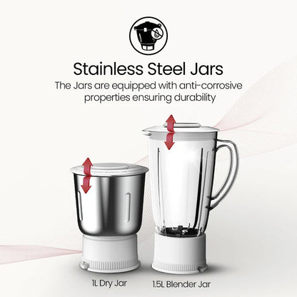 Crompton Freshmix Juicer Mixer Grinder- 500W, 3 Stainless Steel Jars